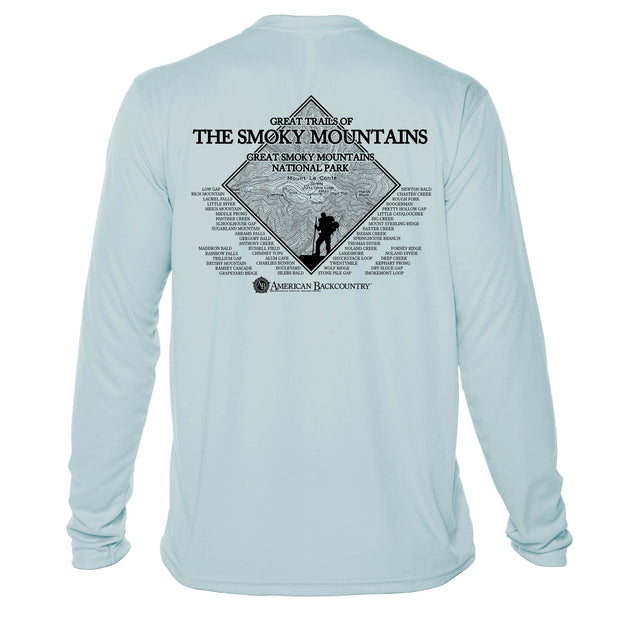 Great Smoky Mountains Diamond Topo Long Sleeve Microfiber Men's T-Shirt