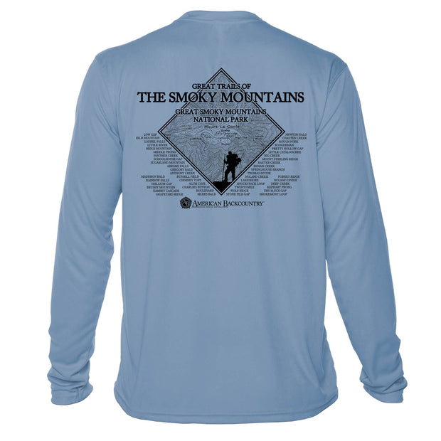 Great Smoky Mountains Diamond Topo Long Sleeve Microfiber Men's T-Shirt