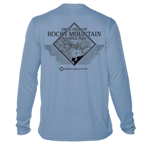Rocky Mountain National Park Diamond Topo Long Sleeve Microfiber Men's T-Shirt