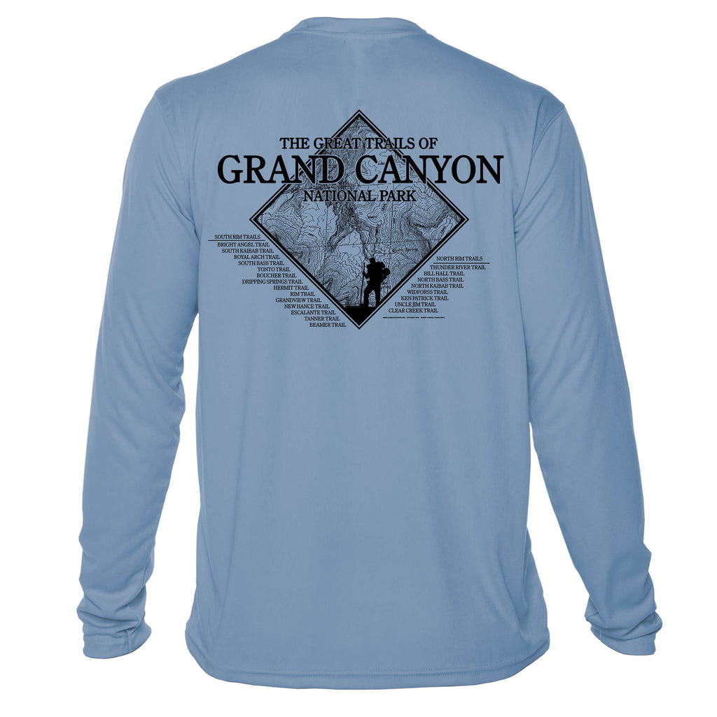 Grand Canyon National Park Diamond Topo Long Sleeve Microfiber Men s T Shirt