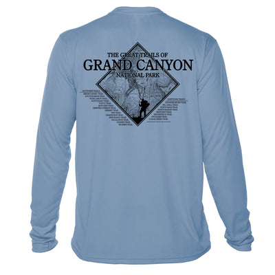 Grand Canyon National Park Diamond Topo Long Sleeve Microfiber Men's T-Shirt