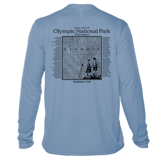 Olympic National Park Great Trails Long Sleeve Microfiber Men's T-Shirt