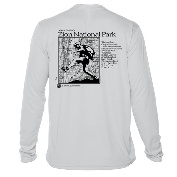 Zion National Park Great Trails Long Sleeve Microfiber Men's T-Shirt