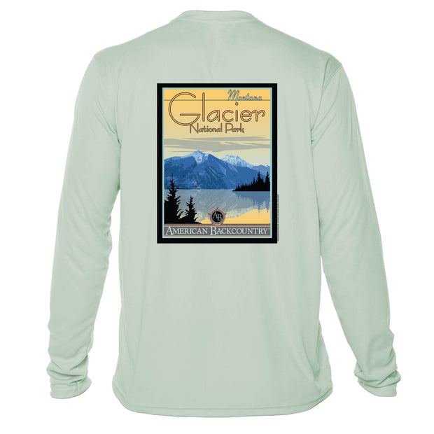 Glacier National Park Vintage Destinations Long Sleeve Men's Microfiber Men's T-Shirt