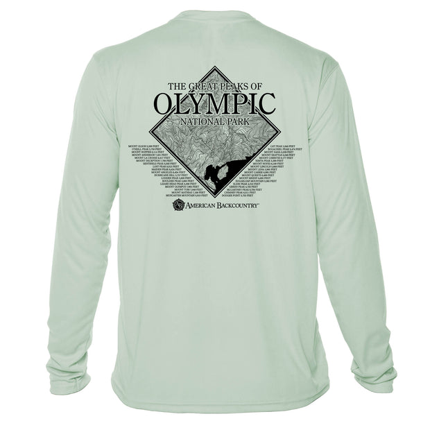 Olympic National Park Diamond Topo Long Sleeve Microfiber Men's T-Shirt