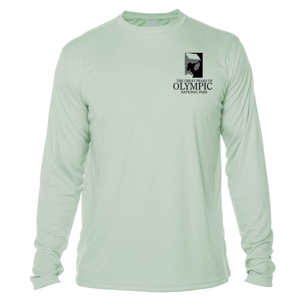 Olympic National Park Diamond Topo Long Sleeve Microfiber Men's T-Shirt