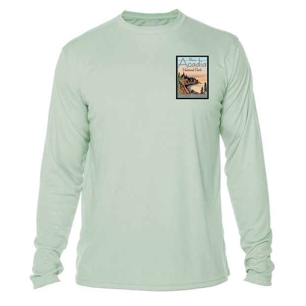 Acadia National Park Vintage Destinations Long Sleeve Men's Microfiber Men's T-Shirt