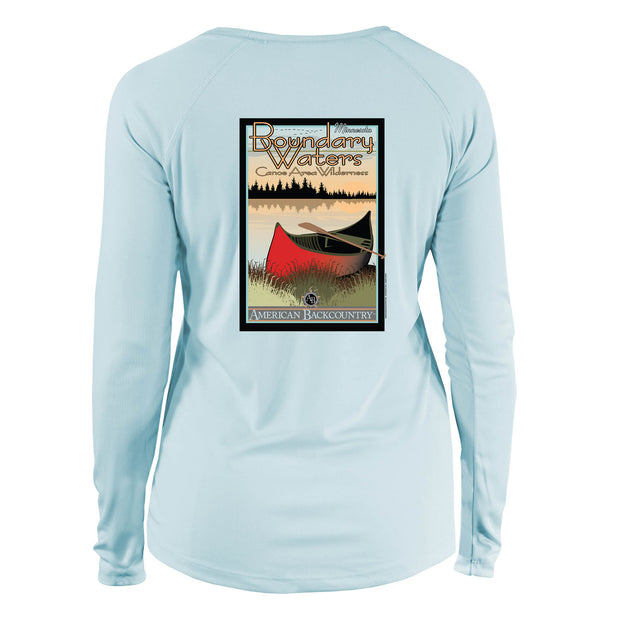 Boundary Waters Vintage Destinations Long Sleeve Microfiber Women's T-Shirt