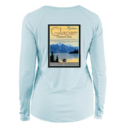 Glacier National Park Vintage Destinations Long Sleeve Microfiber Women's T-Shirt