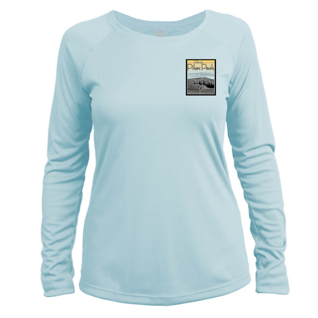 Pikes Peak Vintage Destinations Long Sleeve Microfiber Women's T-Shirt