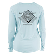 Rocky Mountain National Park Diamond Topo Long Sleeve Microfiber Women's T-Shirt