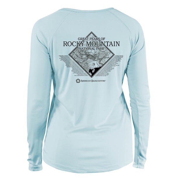 Rocky Mountain National Park Diamond Topo Long Sleeve Microfiber Women's T-Shirt