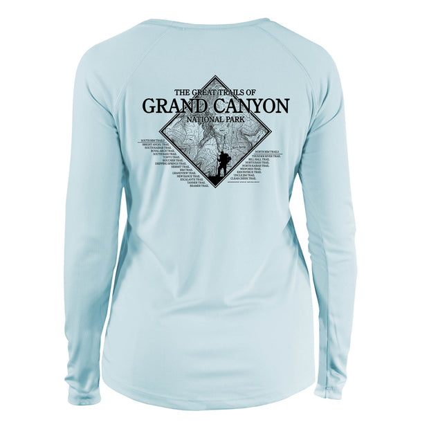 Grand Canyon National Park Diamond Topo Long Sleeve Microfiber Women's T-Shirt