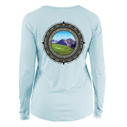 Retro Compass Trail Ridge Road Long Sleeve Microfiber Women's T-Shirt