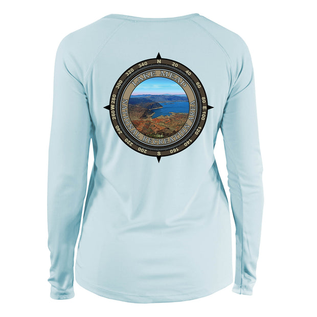Retro Compass Lake Mead National Recreation Area Long Sleeve Microfiber Women's T-Shirt
