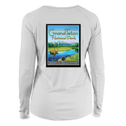 Grand Teton National Park Vintage Destinations Long Sleeve Microfiber Women's T-Shirt