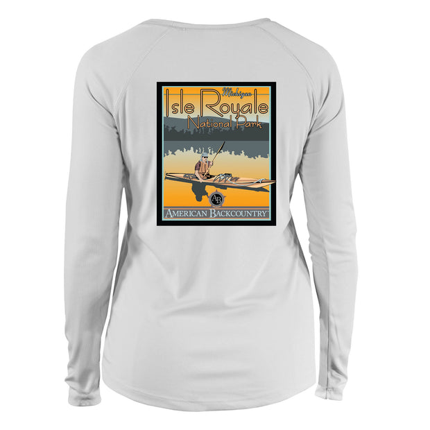 Isle Royale National Park Vintage Destinations Long Sleeve Microfiber Women's T-Shirt