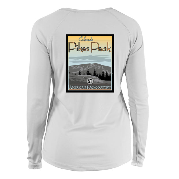 Pikes Peak Vintage Destinations Long Sleeve Microfiber Women's T-Shirt