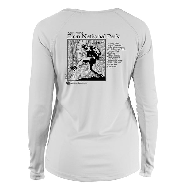 Zion National Park Great Trails Long Sleeve Microfiber Women's T-Shirt