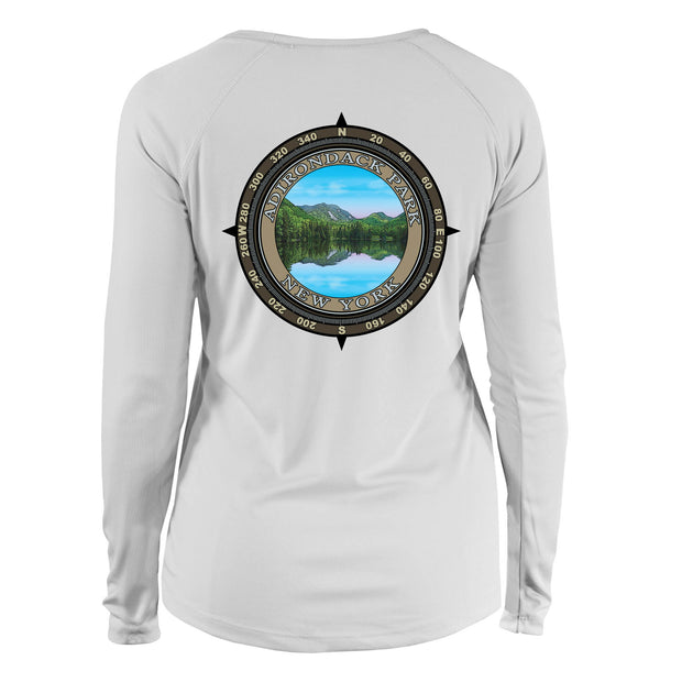 Retro Compass Adirondack Park Long Sleeve Microfiber Women's T-Shirt