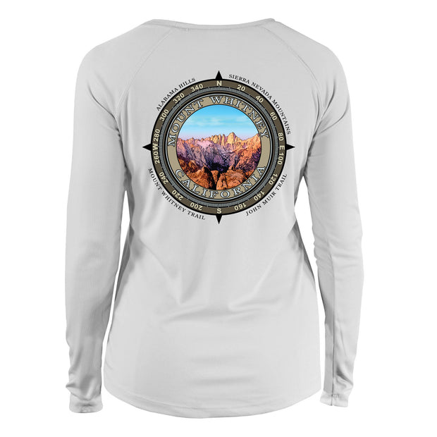 Retro Compass Mount Whitney Long Sleeve Microfiber Women's T-Shirt