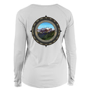 Retro Compass Olympic National Park Long Sleeve Microfiber Women's T-Shirt