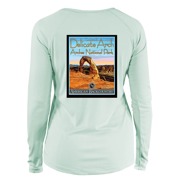 Delicate Arch National Park Vintage Destinations Long Sleeve Microfiber Women's T-Shirt