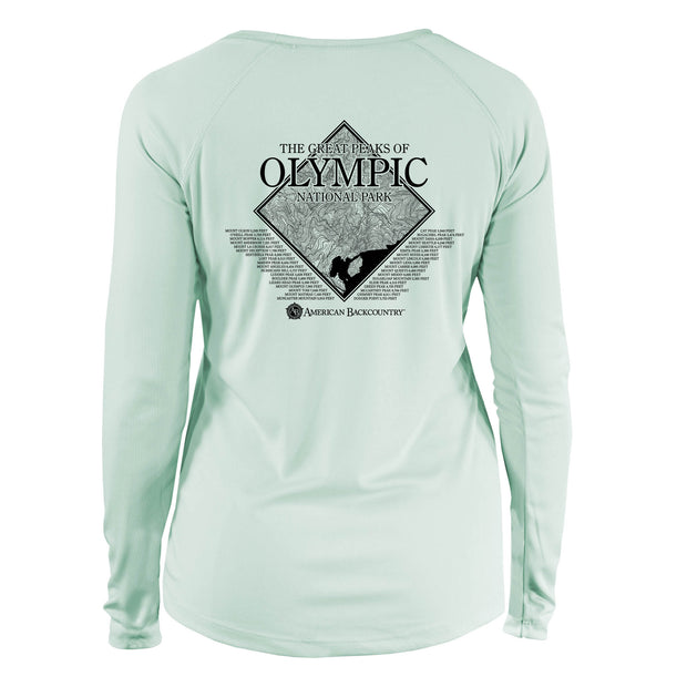 Olympic National Park Diamond Topo Long Sleeve Microfiber Women's T-Shirt