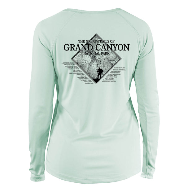 Grand Canyon National Park Diamond Topo Long Sleeve Microfiber Women's T-Shirt