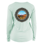 Retro Compass Grand Canyon National Park Long Sleeve Microfiber Women's T-Shirt