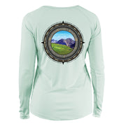 Retro Compass Trail Ridge Road Long Sleeve Microfiber Women's T-Shirt
