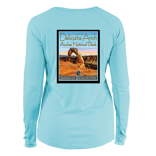 Delicate Arch National Park Vintage Destinations Long Sleeve Microfiber Women's T-Shirt