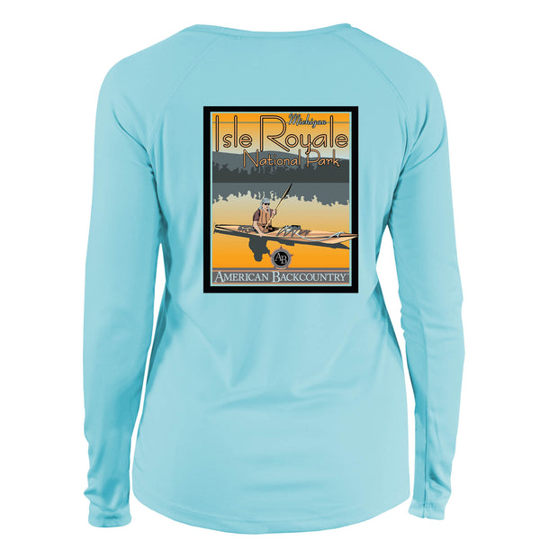 Isle Royale National Park Vintage Destinations Long Sleeve Microfiber Women's T-Shirt