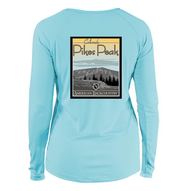 Pikes Peak Vintage Destinations Long Sleeve Microfiber Women's T-Shirt