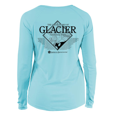 Glacier National Park Diamond Topo Long Sleeve Microfiber Women's T-Shirt