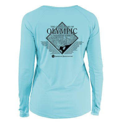 Olympic National Park Diamond Topo Long Sleeve Microfiber Women's T-Shirt