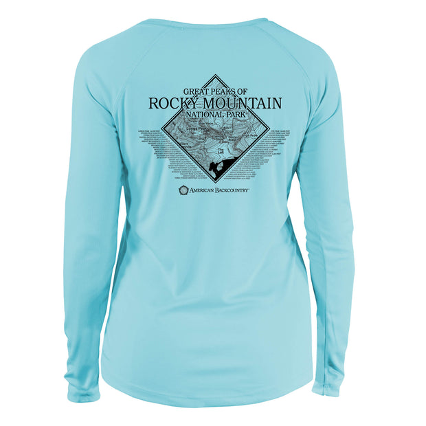 Rocky Mountain National Park Diamond Topo Long Sleeve Microfiber Women's T-Shirt