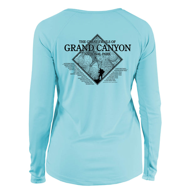 Grand Canyon National Park Diamond Topo Long Sleeve Microfiber Women's T-Shirt