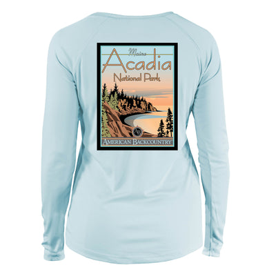 Acadia National Park Vintage Destinations Long Sleeve Microfiber Women's T-Shirt
