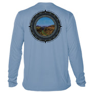 Retro Compass Grand Canyon National Park Microfiber Long Sleeve T-Shirt