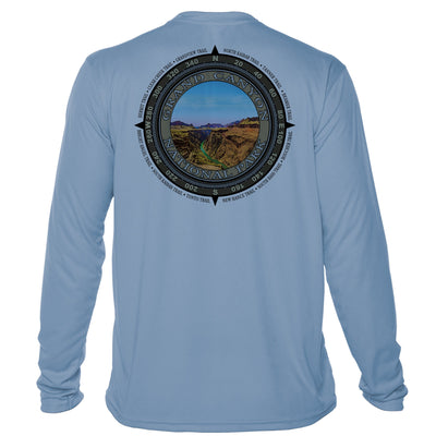 Retro Compass Grand Canyon National Park Microfiber Long Sleeve T-Shirt