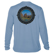 Retro Compass Zion National Park Microfiber Long Sleeve T-Shirt
