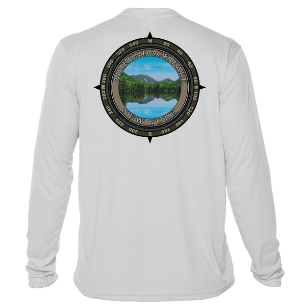 Retro Compass Adirondack Park Microfiber Long Sleeve T-Shirt