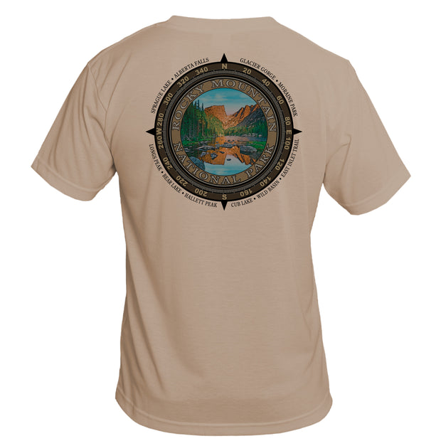 Retro Compass Rocky Mountain National Park Basic Performance T-Shirt