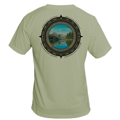 Retro Compass Glacier National Park Basic Performance T-Shirt