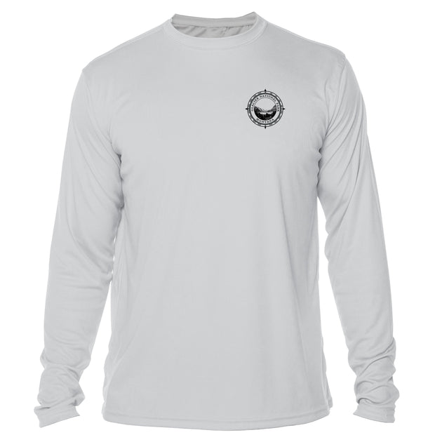 Retro Compass Glacier National Park Microfiber Long Sleeve T-Shirt