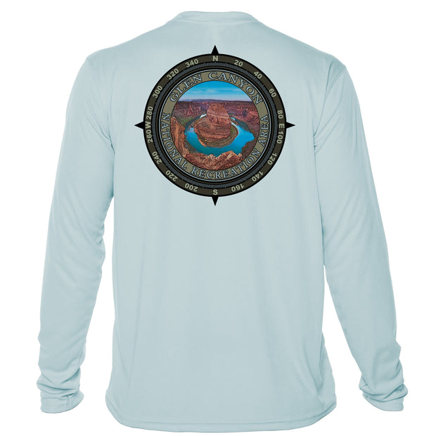 Retro Compass Glen Canyon National Recreation Area Microfiber Long Sleeve T-Shirt