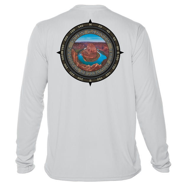 Retro Compass Glen Canyon National Recreation Area Microfiber Long Sleeve T-Shirt