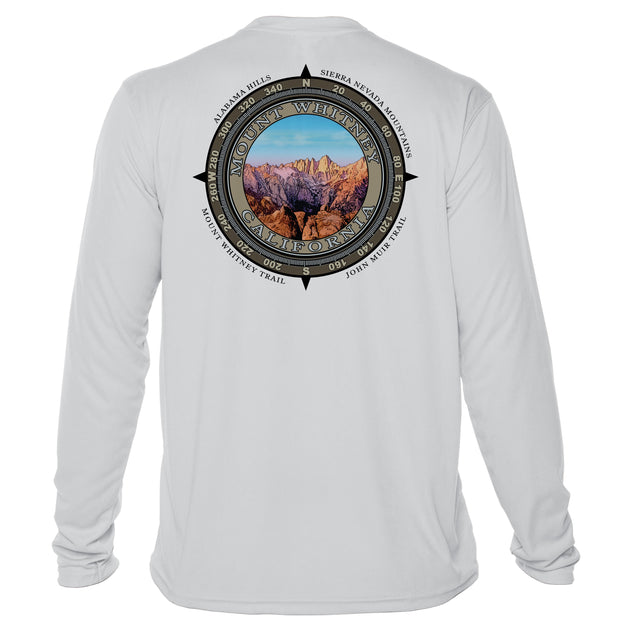 Retro Compass Mount Whitney Microfiber Long Sleeve T-Shirt