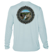 Retro Compass Yellowstone National Park Microfiber Long Sleeve T-Shirt